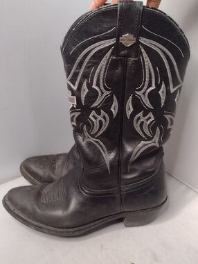 Harley Davidson Leather Western Rancher Cowboy Boots Men’s Size 10 M Pull On